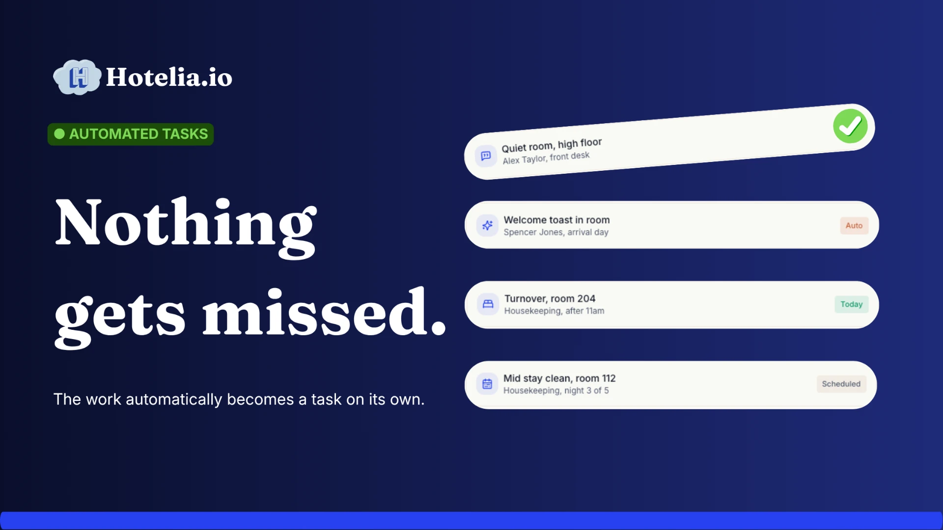 Hotel Task Automation, Now Built into Hotelia